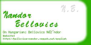 nandor bellovics business card